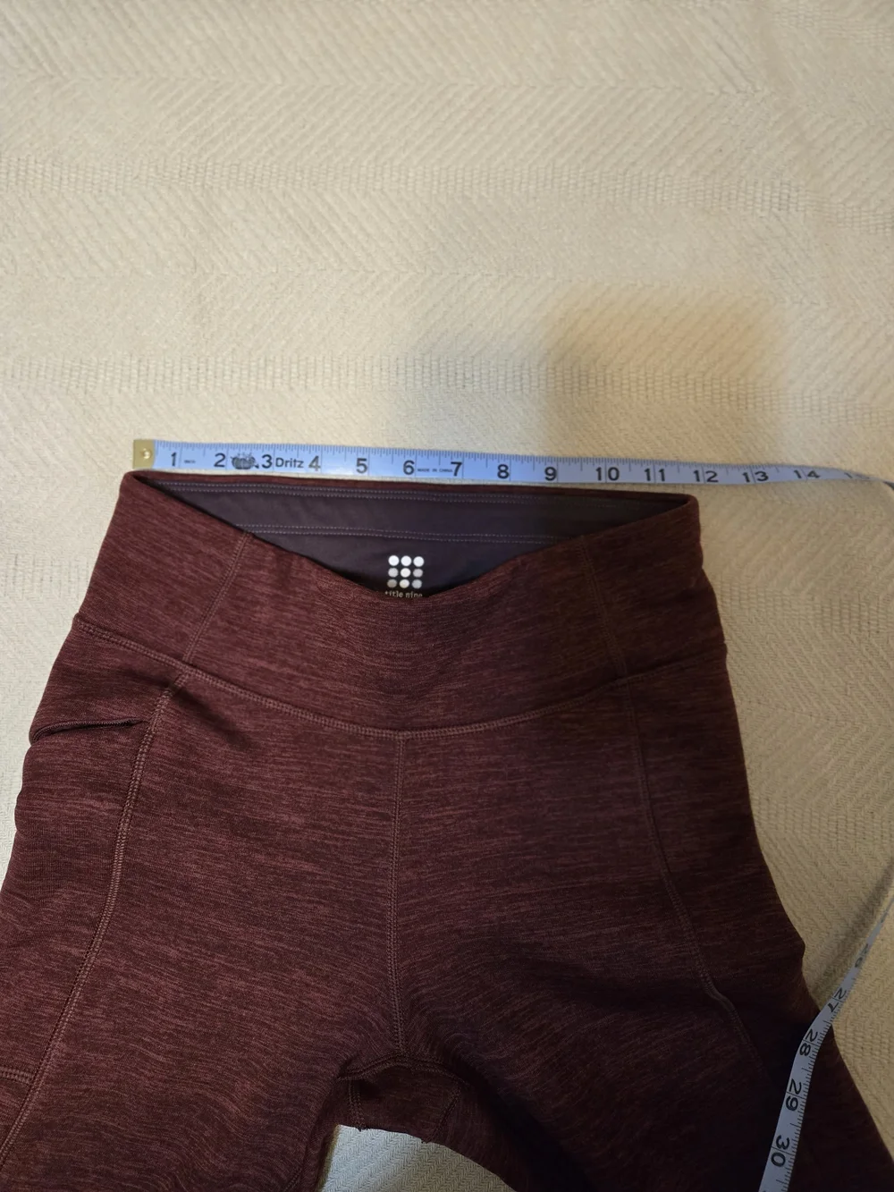 Title Nine Maroon Heathered Fleecelined Leggings
